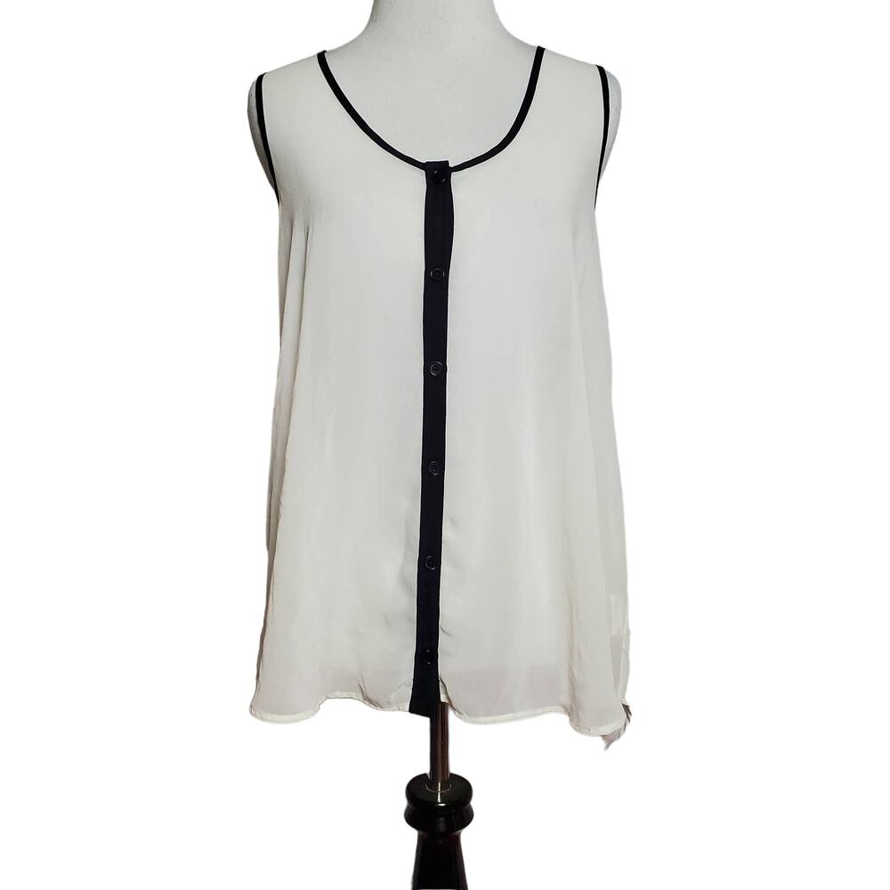 Lush Sheer White Tank Top SZ Medium